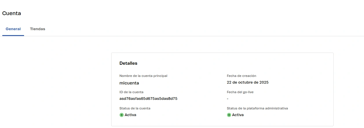 Nombre de la cuenta principal