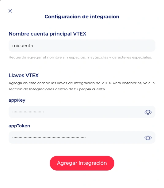 Agregar integración VTEX en Cuenta Bold