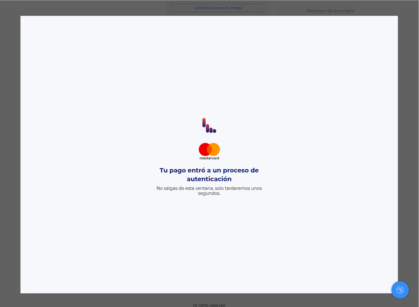 Modal de pago con autenticación 3D Secure