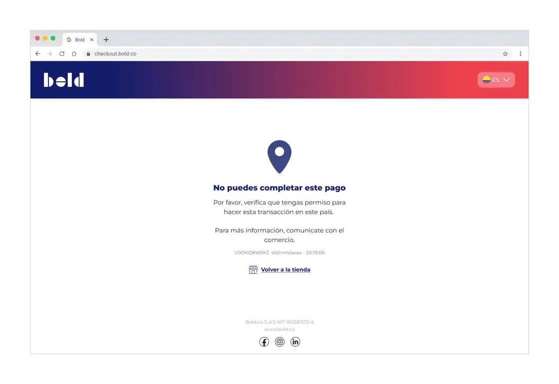 Checkout payment error